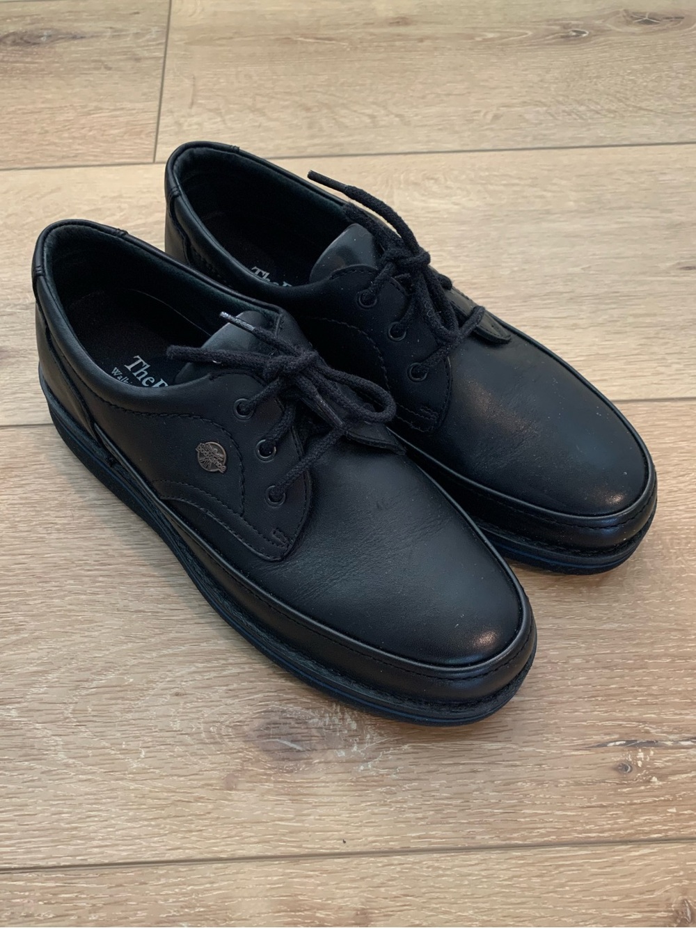 Hush Puppies Mall Walker Comfort Shoe Black Leather